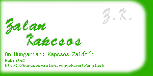 zalan kapcsos business card